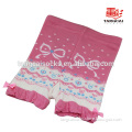 Cotton knitted baby shorts with ruffle welt and bow for wholesale